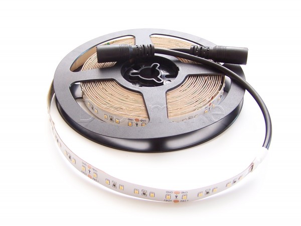 24V LED Stripe 2216 500cm Warmweiß IP20 mit beidseitigen DC Steckern, High Cri und 600 LEDs