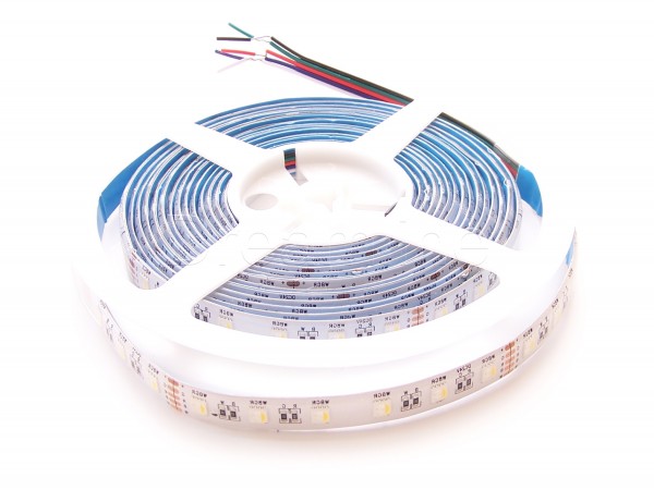 RGB-WW LED Stripe in 24V mit 300 LEDs auf 5m Rolle in IP65 Ausführung für Außen