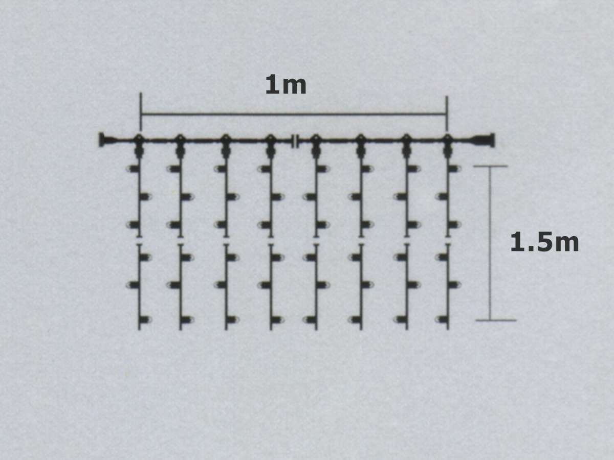 Warmweißer, gleichmäßiger LED Giebelvorhang mit 150 warmweißen LEDs, 1m